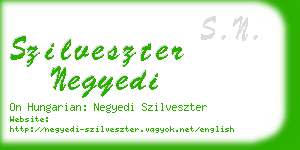 szilveszter negyedi business card